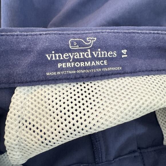 Vineyard Vines Boys Performance Shorts Sz 14 Blue Golf Preppy Stretch Adjustable - Picture 3 of 6